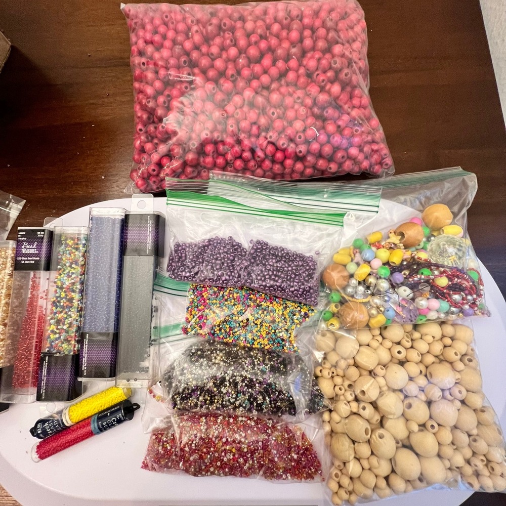 Mixed Jewelry Making Bead Lot 5lbs Wood Glass Seed Beads Bead Treasures Czech